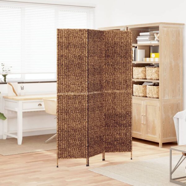 Elegant Woven Water Hyacinth Foldable Privacy Screen Room Divider Farmhouse Decor