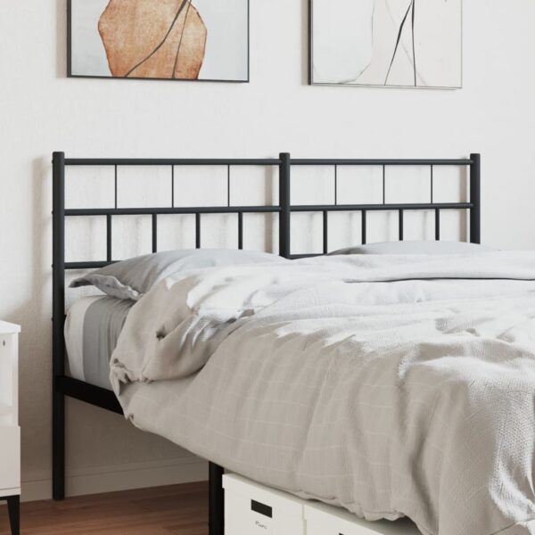 Metal Headboard Black 137 cm