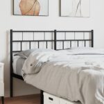 Elegant Metal Headboard Black Classic Design Sturdy Steel Construction Stable