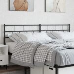 Metal Headboard Black 183 cm