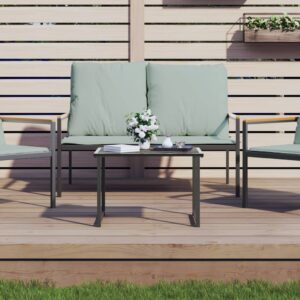 Outdoor Garden Patio Coffee Table Anthracite Powder-Coated Steel Weatherproof