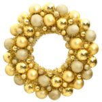 Gold Festive Christmas Wreath 45cm Shatterproof Polystyrene Holiday Door Decor