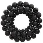 Elegant Black Christmas Wreath Festive Shatterproof Polystyrene Holiday Decor