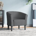 Tub Chair Dark Grey Fabric