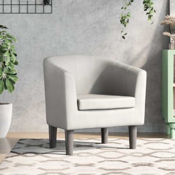 Tub Chair White Faux Leather