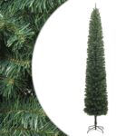 Green Slim Artificial Christmas Tree Lifelike PVC Tips Space-Saving with Stand