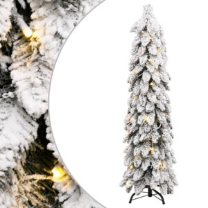 Pre-Lit Flocked Artificial Christmas Tree Warm White LED Snow Effect USB Powered