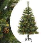 Artificial Hinged Christmas Tree Lifelike Cones Green Festive Holiday Decor