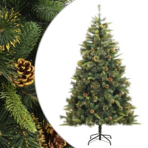 Green Lifelike Artificial Christmas Tree with Pine Cones Festive Home Decor