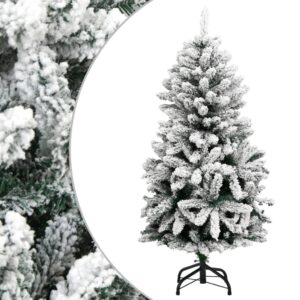 Flocked Snow Artificial Christmas Tree Hinged Lifelike PVC Tips Sturdy Stand