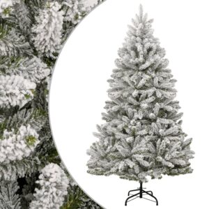 Flocked Snow Artificial Christmas Tree Hinged Lifelike PVC Tips Sturdy Stand