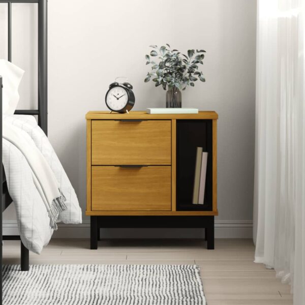 Chic Solid Pine Wood Bedside Cabinet Nightstand with Drawers Storage Organizer