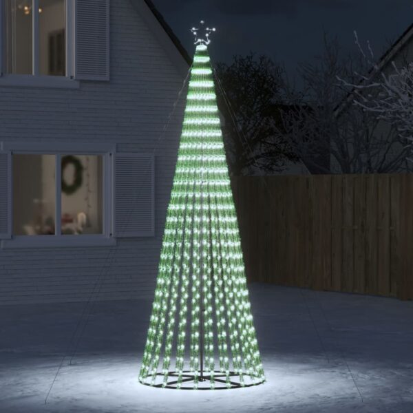 LED Christmas Tree Cone Light Cold White Outdoor Indoor Decor with 8 Effects