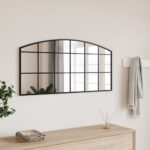 Chic Arch Wall Mirror Black - Elegant Iron Frame Home Decor Accent Piece