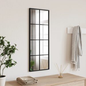 Chic Rectangular Wall Mirror Black Iron Frame Vertical Horizontal Home Decor