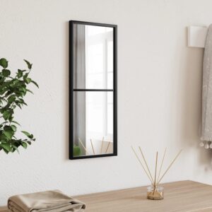 Chic Rectangular Wall Mirror Black Iron Frame Vertical Horizontal Home Decor