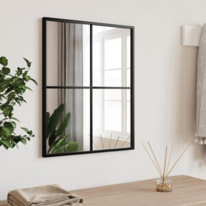 Chic Rectangular Wall Mirror Black Iron Frame Minimalist Home Decor Accent