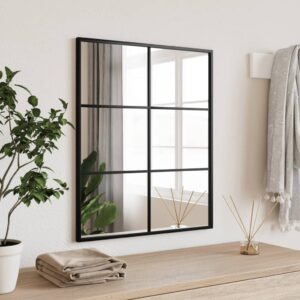 Chic Rectangular Wall Mirror Black Iron Frame Minimalist Home Decor Versatile