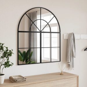 Chic Arch Wall Mirror Black Iron Frame Glass Home Decor Elegant Minimalist Design