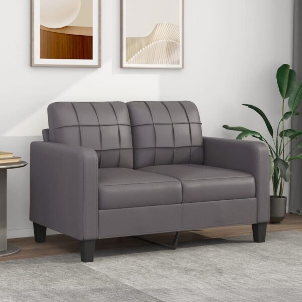 2-Seater Sofa Grey 120 cm Faux Leather