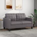 2-Seater Sofa Grey 140 cm Faux Leather