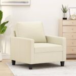 Sofa Chair Cream 60 cm Faux Leather