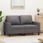 2-Seater Sofa Grey 120 cm Faux Leather