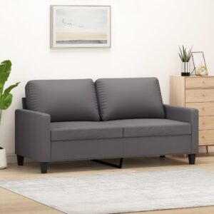 2-Seater Sofa Grey 140 cm Faux Leather