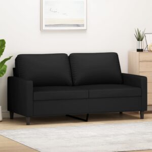 Chic Black Velvet Loveseat Comfortable Padded Metal Frame Modern Sofa Couch