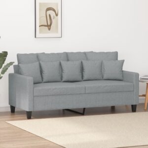 2-Seater Sofa Light Grey 140 cm Fabric