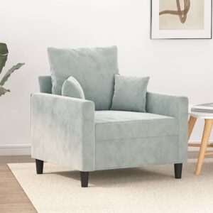 Sofa Chair Light Grey 60 cm Velvet