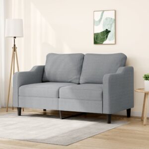 2-Seater Sofa Light Grey 140 cm Fabric