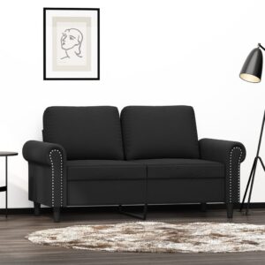 Luxurious Black Velvet Loveseat Comfortable Modern Metal Frame Sofa Couch