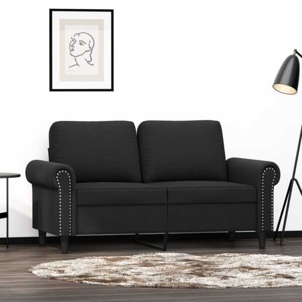 Luxurious Black Velvet Loveseat Comfortable Modern Metal Frame Sofa Couch