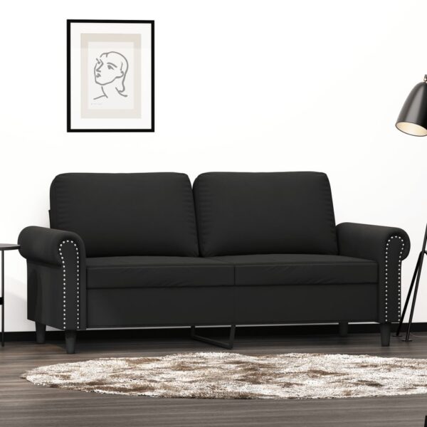 Luxurious Black Velvet Loveseat Sofa Comfortable Modern Living Room Furniture