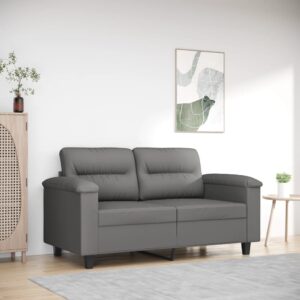 Comfy Modern Microfibre Loveseat Dark Grey Upholstered Padded Sofa Living Room