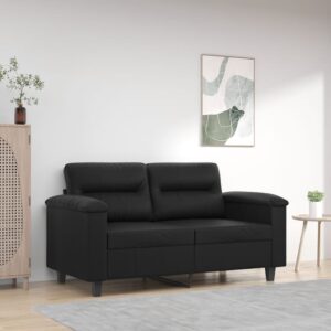 Modern Faux Leather Loveseat Sofa Black Comfortable Padded Living Room Couch