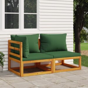 Outdoor Garden Lounge Sofa Set Acacia Wood Comfortable Cushions Modular Design