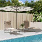 Folding Sun Loungers 2 pcs Taupe Textilene and Steel