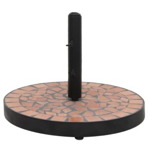 Stylish Terracotta Round Parasol Base Ceramic Iron Outdoor Patio Umbrella Stand