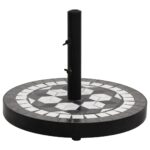 Stylish Round Parasol Base Ceramic Tile Pattern Outdoor Patio Umbrella Stand