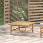 Elegant Bamboo Garden Coffee Table Outdoor Patio Furniture Easy Clean Durable