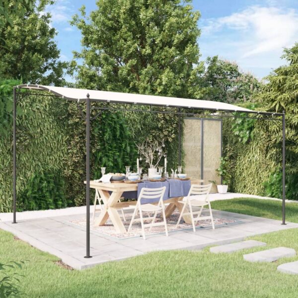 Outdoor Garden Canopy Cream Water-Resistant Polyester Fabric Steel Frame Gazebo