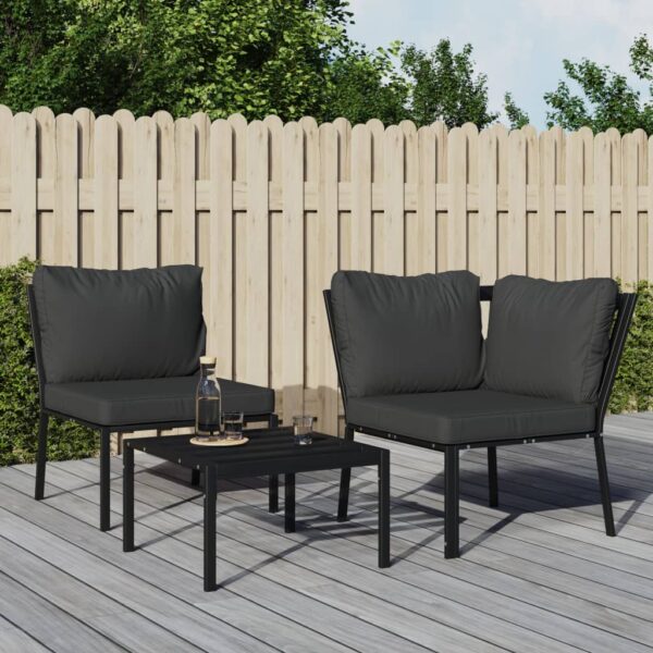 Outdoor Patio Lounge Chair with Comfort Cushions Powder-Coated Steel