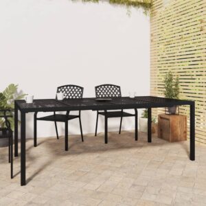 Contemporary Anthracite Mesh Garden Patio Table Durable Outdoor Dining Furniture