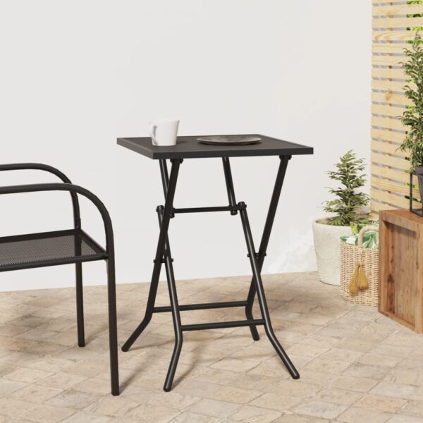 Folding Steel Mesh Garden Table Anthracite Outdoor Patio Furniture Space Saving