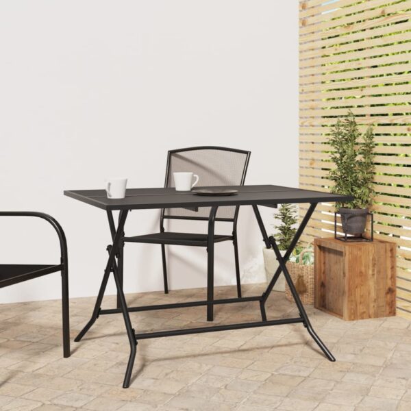 Folding Garden Table Anthracite 110x80x72 cm Steel Mesh