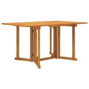 Elegant Solid Teak Wood Folding Butterfly Garden Table for Outdoor Dining