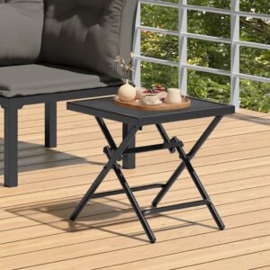 Folding Steel Mesh Garden Table Anthracite Outdoor Patio Furniture Space Saving