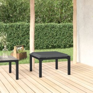 Elegant Outdoor Garden Footstool with Cushion Weather Resistant Poly Rattan